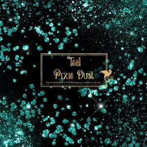 Teal Glitter Overlays – 20 PNG Fine Sparkle Clip Art (Digital Download)