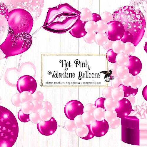 Pink and Gold Balloon Arch Clipart Balloon Png Digital - Etsy