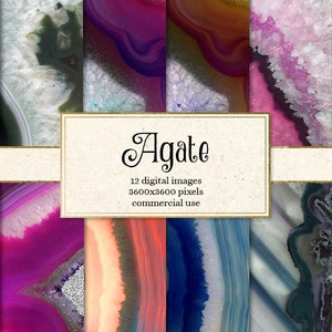 Agate Digital Paper, agate slices textures, geode textures, polished stone backgrounds, minerals, precious stones digital commercial use