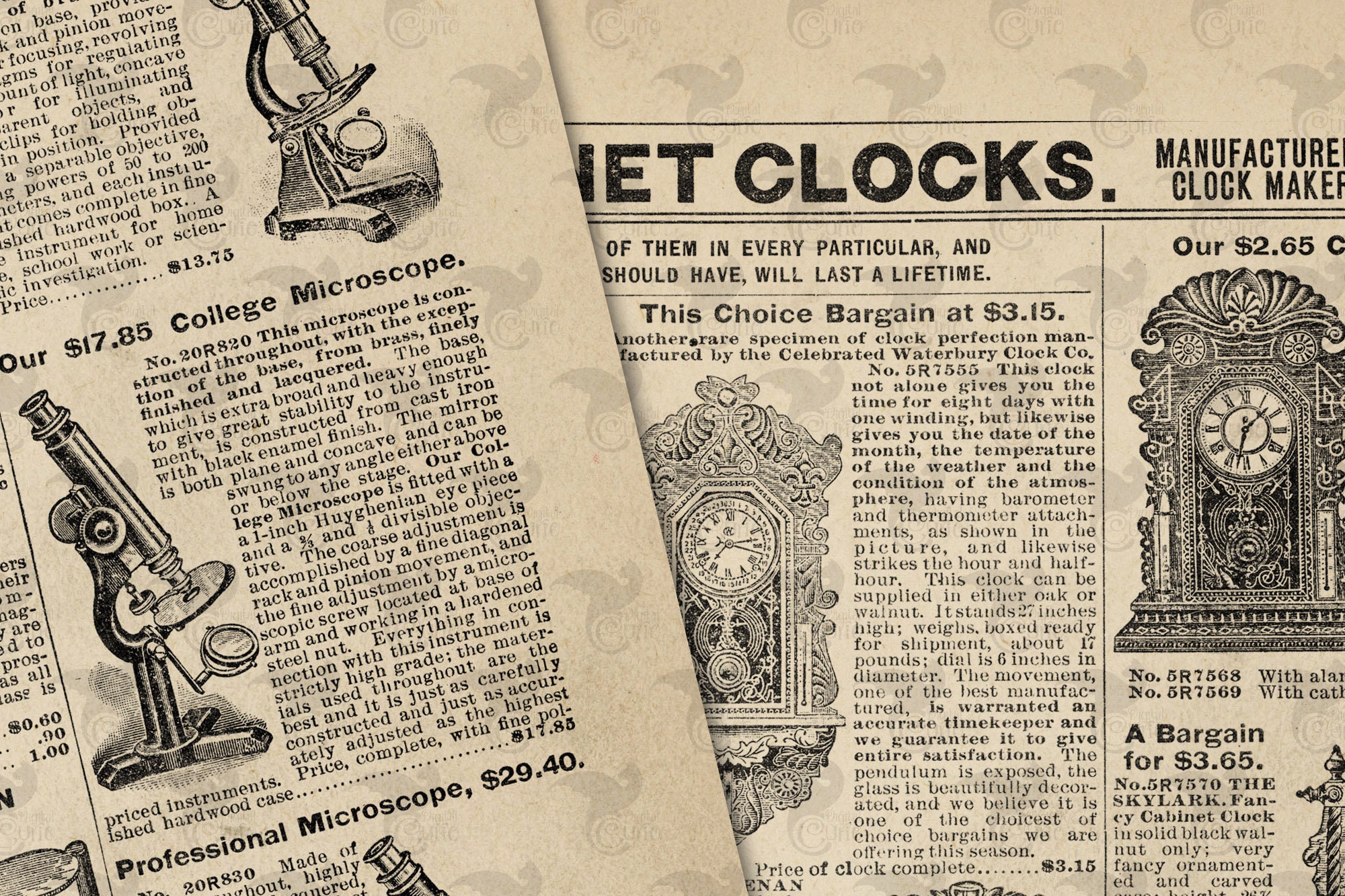 Steampunk Catalog Digital Paper 8.5x11 Printable Sheets With Etsy