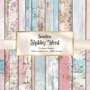 Shabby Wood Textures Digital Paper, papel digital de madera rústica floral transparente para imprimir scrapbook papel tablones de madera fondos