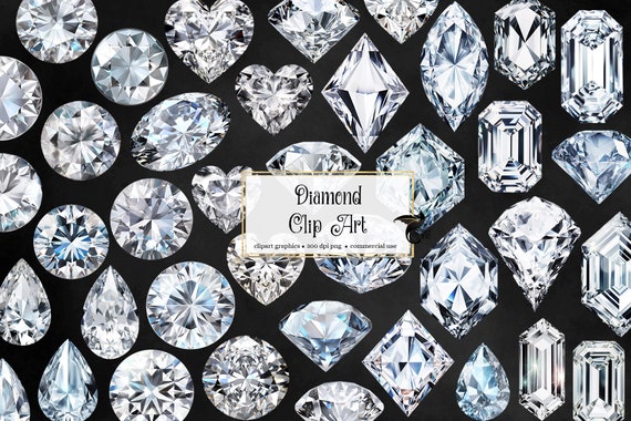 Diamond Clipart Graphics – Gemstone Collage Sheets (Digital Download)