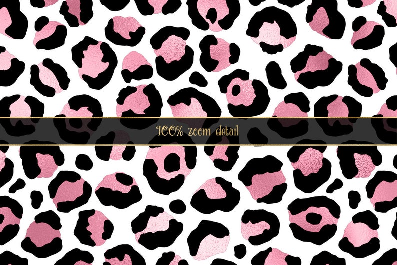 Download Pink And Gold Leopard Digital Paper Seamless Leopard Spot Patterns Pink Safari Animal Print Art Deco Style Digital Art Commercial Use Clip Art Art Collectibles