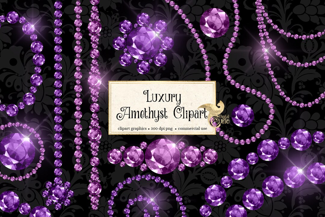 Luxury Amethyst Clipart in PNG Format With Borders, Jewel Frames Clip ...