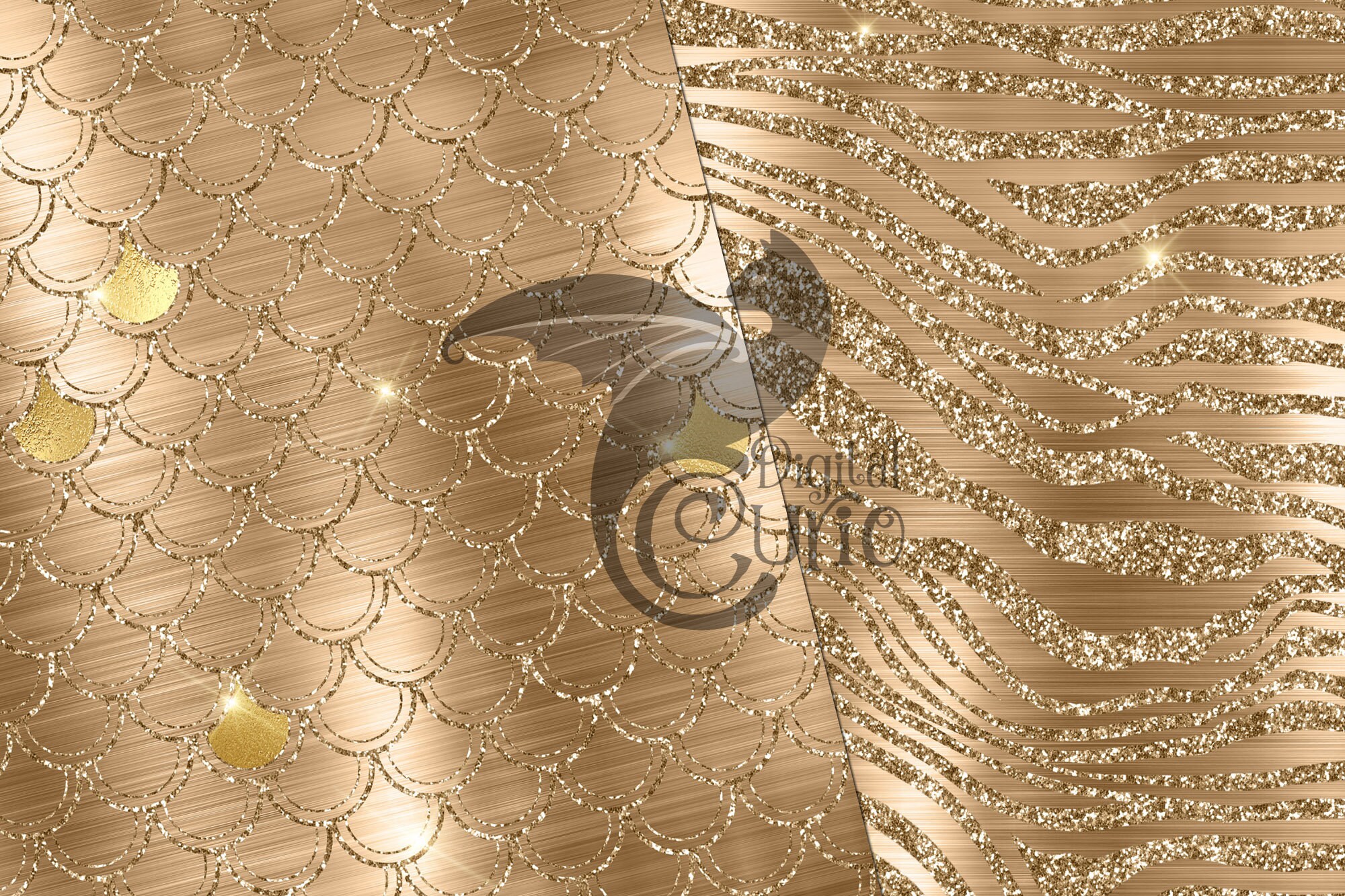 Gold Glitter Animal Print Digital Paper – Glam Seamless Textures ...