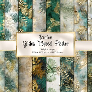 Papel Digital de yeso tropical dorado, papel digital de pared de fantasía rústica sin costuras fondos de tablones de madera de papel de álbum de recortes imprimible