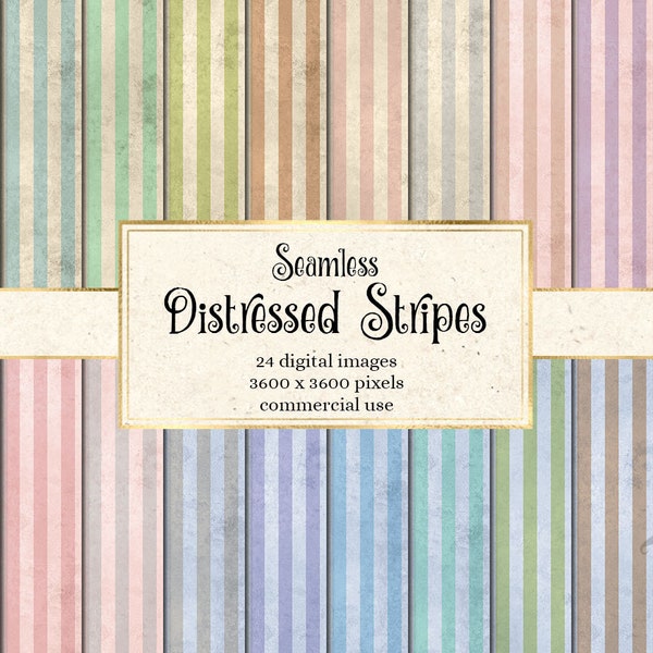 Distressed Stripes Digital Paper, seamless stripe patterns gothic grunge textures printable scrapbook paper backgrounds