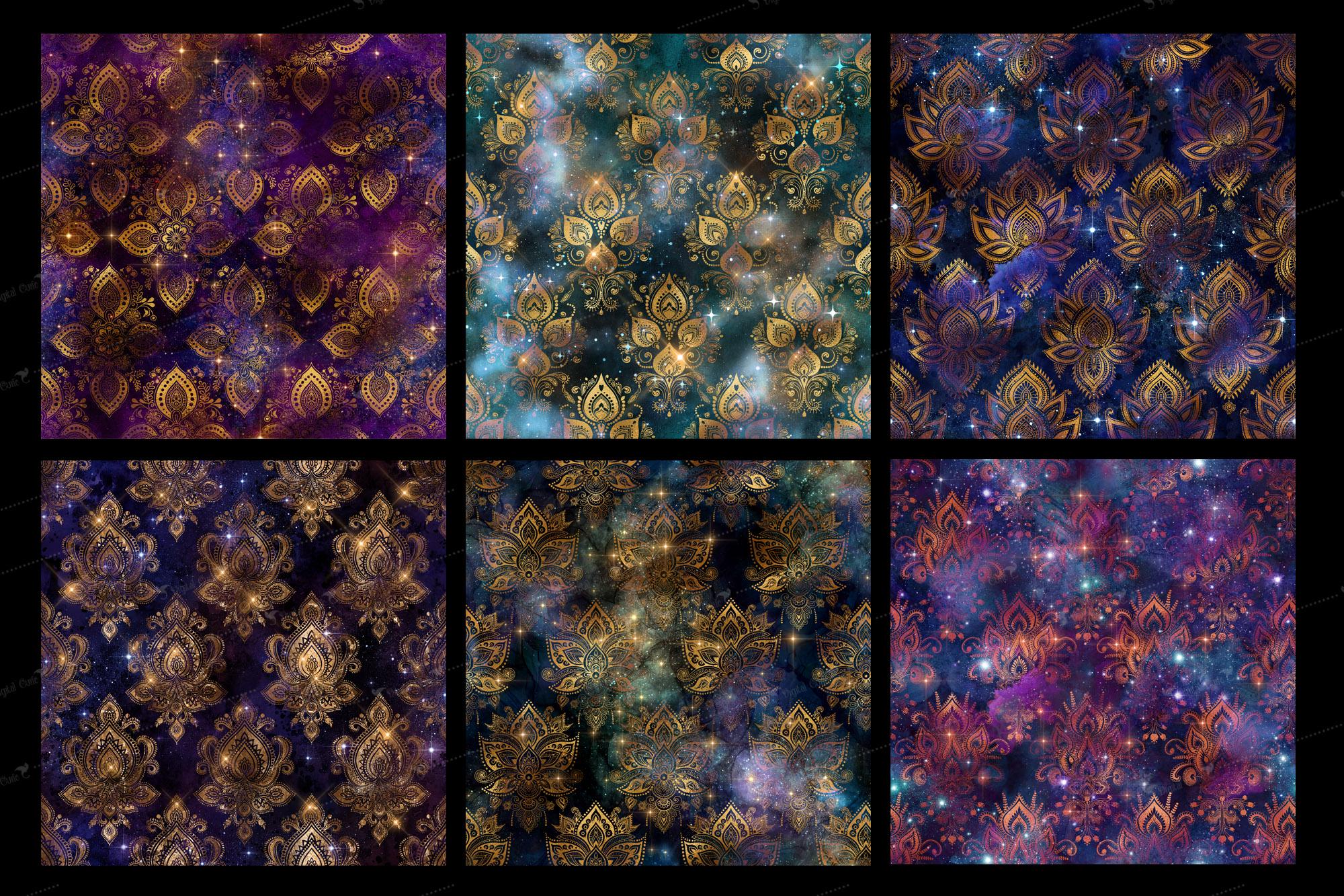 Cosmic Galaxy Digital Paper, Seamless Scrapbook Pattern (digital ...
