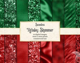Holiday Shimmer Digital Paper – Glitter & Sequins Textures (Digital Download)