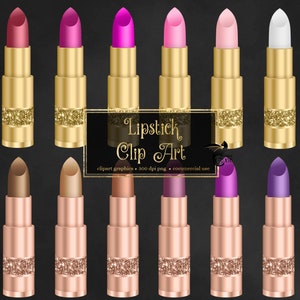 Lipstick Clip Art - digital makeup and beauty graphics in png format instant download for commercial use