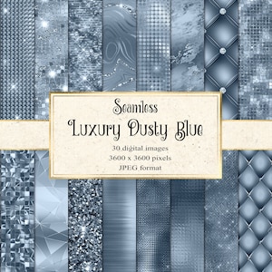 Luxury Dusty Blue digital paper, seamless blue scrapbook paper, pastel blue glitter, digital paper, blue sequin, metal, metallic