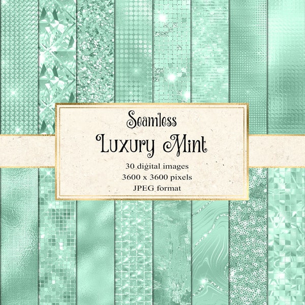 Luxury Mint Textures Digital Paper, glitter foil, Backgrounds, metallic mint Glitter, Foil Scrapbook Paper Pack, aqua Sparkle Commercial Use