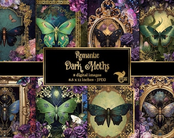 Motte Journal Papier, Rokoko Fantasy druckbare Seiten (digitaler Download)