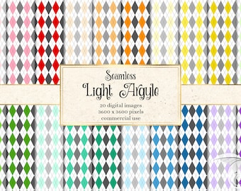 Papier numérique Light Argyle, motifs sans couture pour une utilisation commerciale en téléchargement instantané