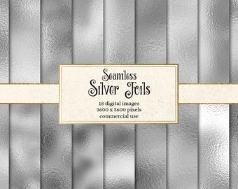 Silver Foil digital paper, seamless silver foil textures, shimmer textures, printable wedding backgrounds, digital glam silver metallic foil