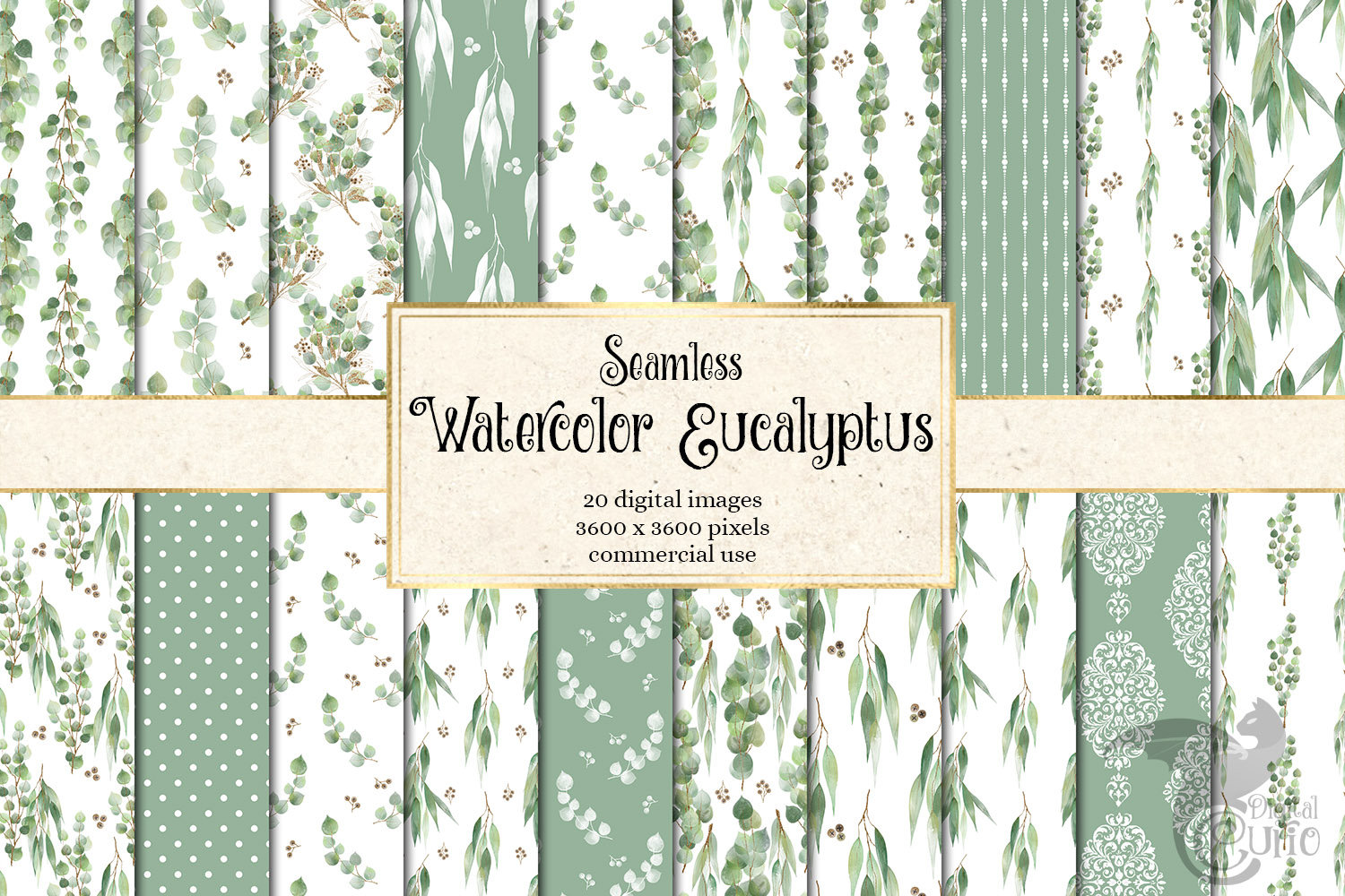 Watercolor Eucalyptus Digital Paper Seamless Eucalyptus - Etsy Australia