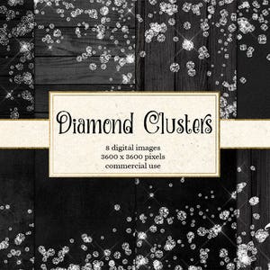 Diamant Digitales Papier - Weißer Diamant Hintergründe, schwarze Texturen, funkeln, funkeln, funkelndes Juwel, digitales Papier zum sofortigen Download