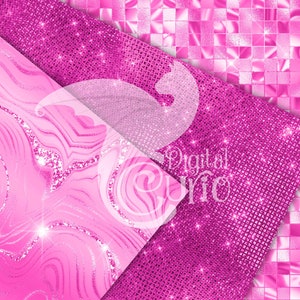 Fuchsia Glitter Digital Paper Pack, Seamless Textures (digital Download ...