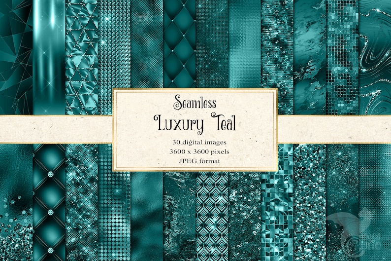 Luxury Teal Textures Digital Paper, glitter foil, Backgrounds, metallic teal Glitter, Foil Scrapbook Paper Pack, aqua Sparkle Commercial Use image 1