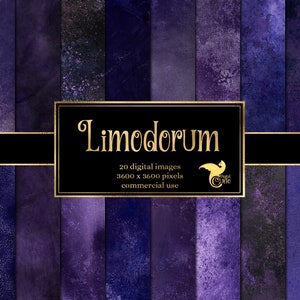 Limodorum テクスチャ デジタル ペーパー - 商用利用のためのすぐにダウンロードできる、古びたグランジ バイオレット テクスチャ
