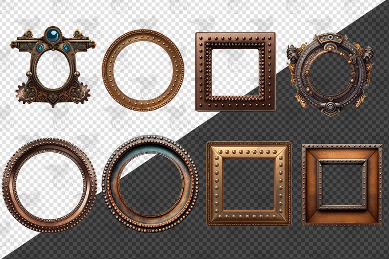 Steampunk Frames Clipart – Altered Art Graphics (digital Download) - Etsy