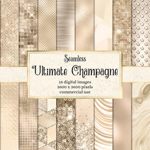 Ultimate Champagne Textures - seamless digital paper metallic textures with sequins, glitter and foil instant download commercial use