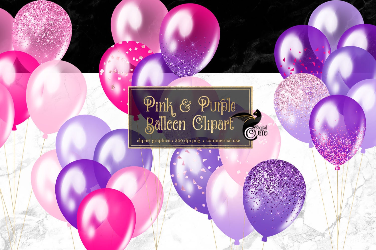 Purple Birthday Balloons Clip Art