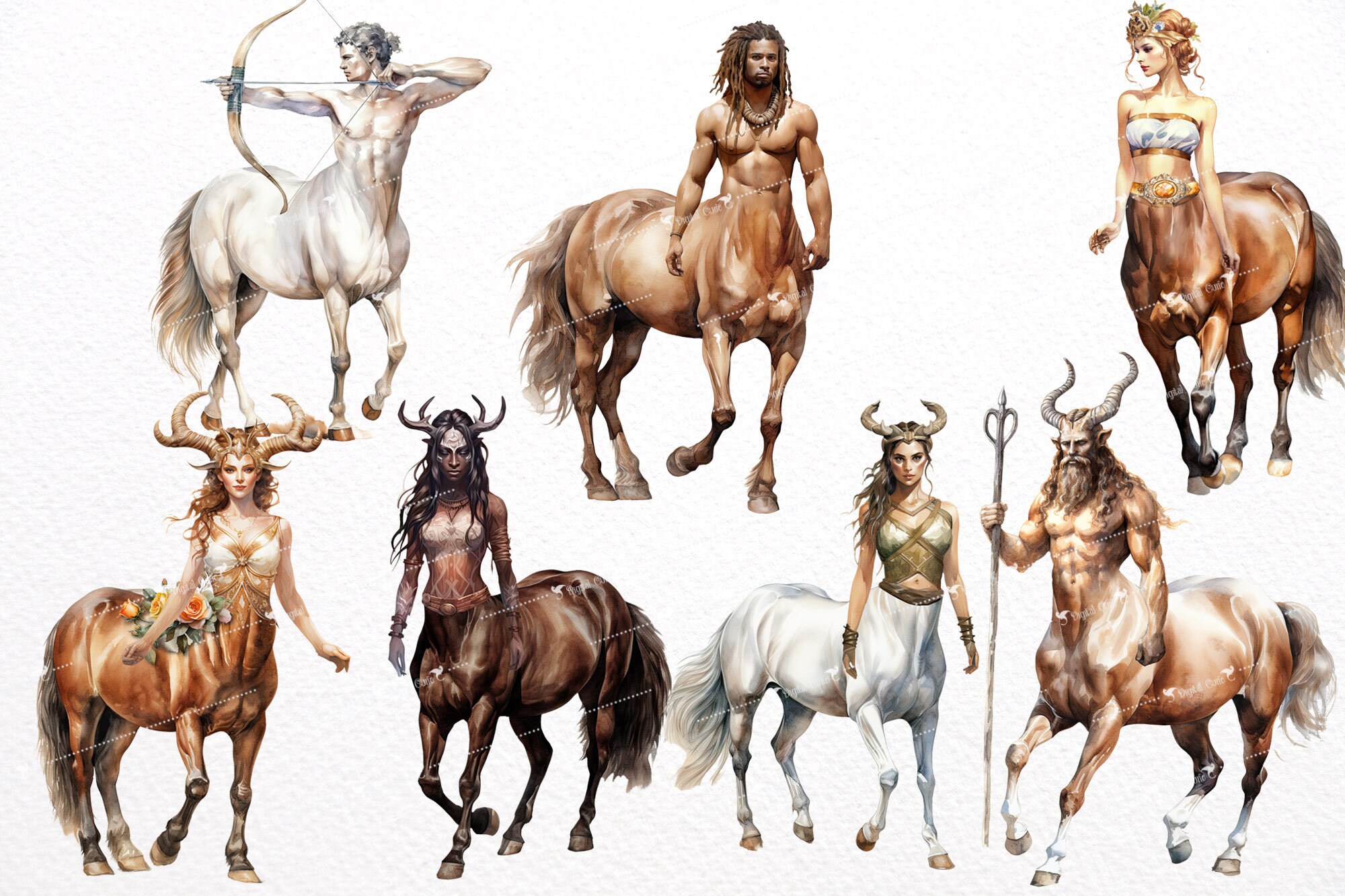 Watercolor Centaur Clipart - Fantasy Watercolor Centaurs PNG Format ...