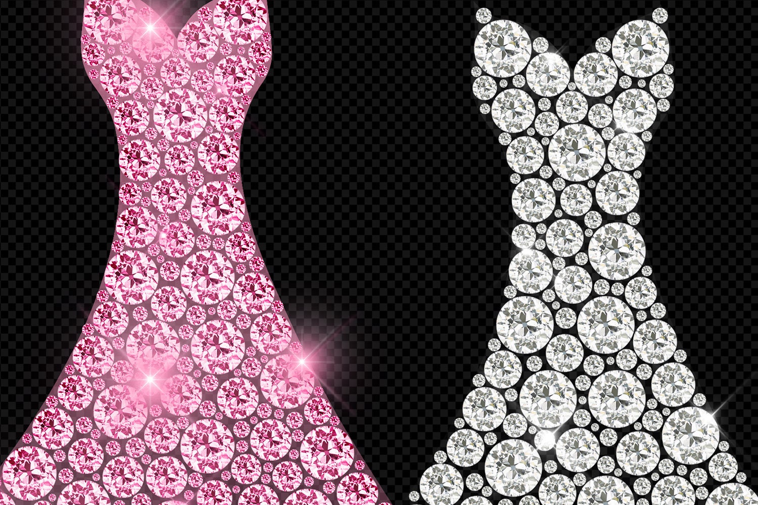 Diamond Gowns Clipart Diamond Wedding Dress Clip Art Png Etsy