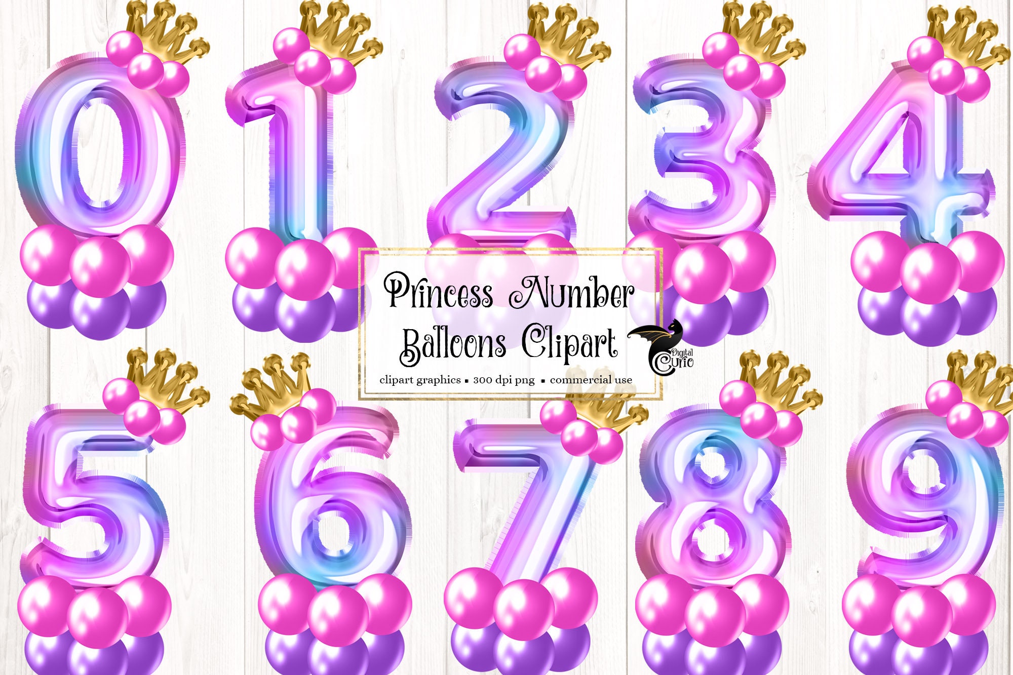 princess-number-balloon-clip-art-pink-and-purple-digital-etsy-singapore