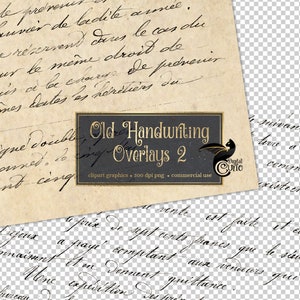 Old Handwriting Overlays 2, Digital Vintage Letters PNG overlay clipart old paper texture for junk journals decoupage digital scrapbooking