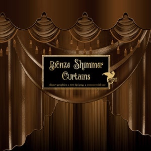 Clipart de cortinas brilhantes de bronze, gráficos de clipart de cenário de cortina digital, cortinas de palco, cortinas de teatro, cortina png sobreposições