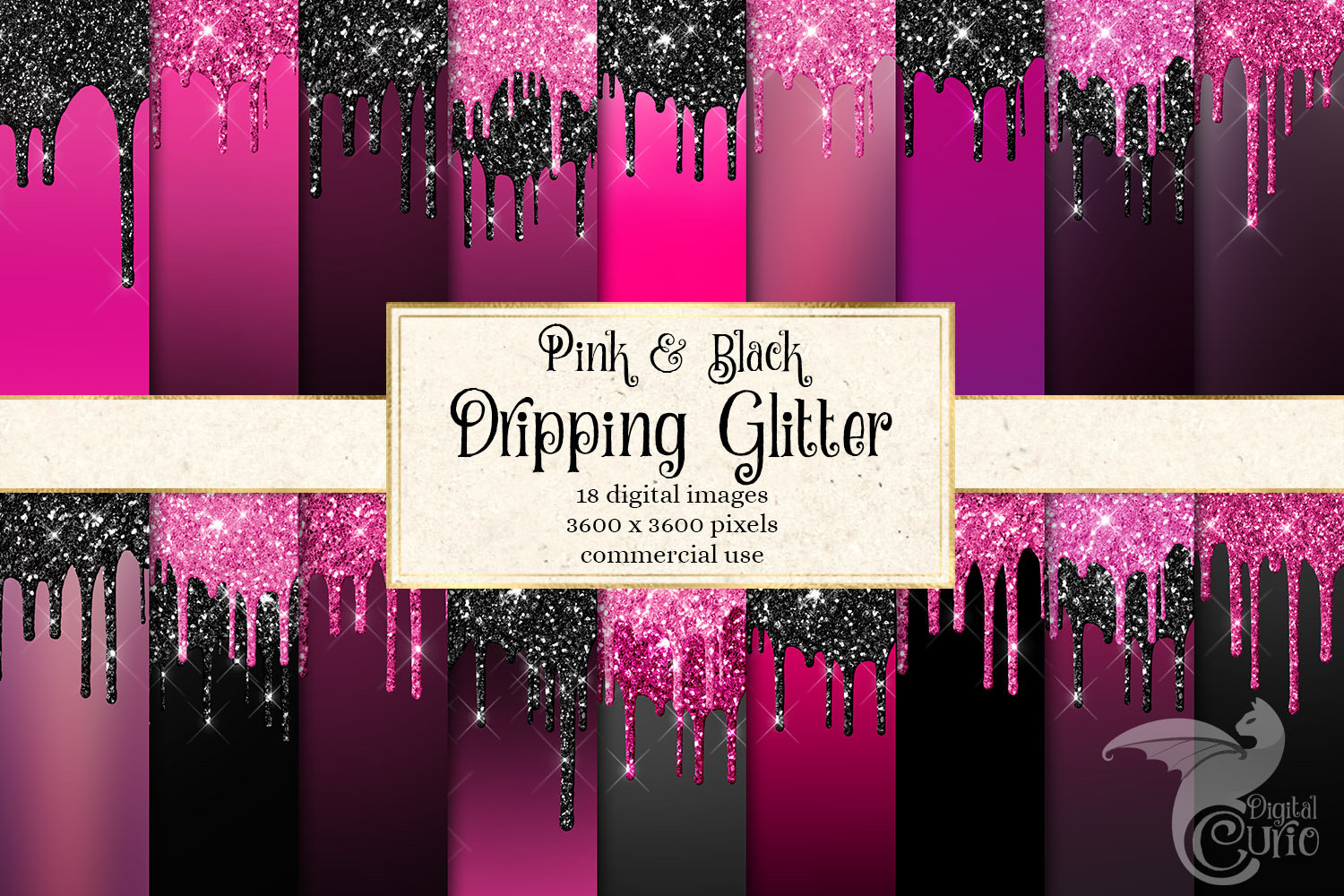 black and pink glitter background