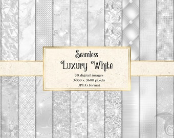 Carta digitale glitterata bianca, texture metallizzate argento (JPG, 12x12")