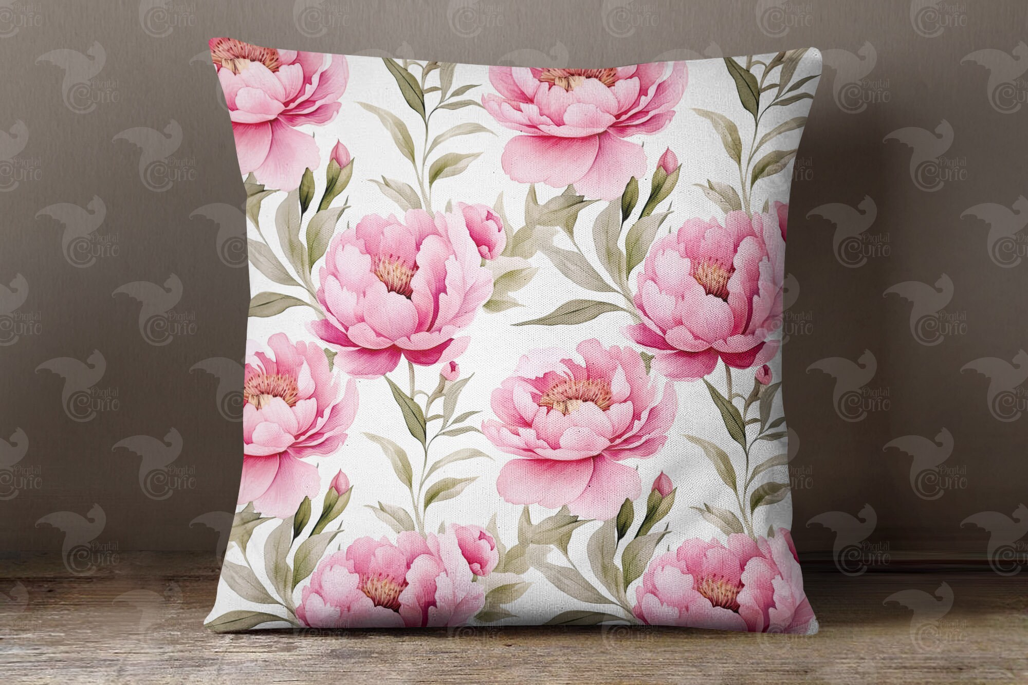 Watercolor Pink Peony Digital Paper, Seamless Floral Patterns (digital ...