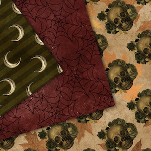 Autumn Gothic Digital Paper, Rustic Halloween Textures (digital ...