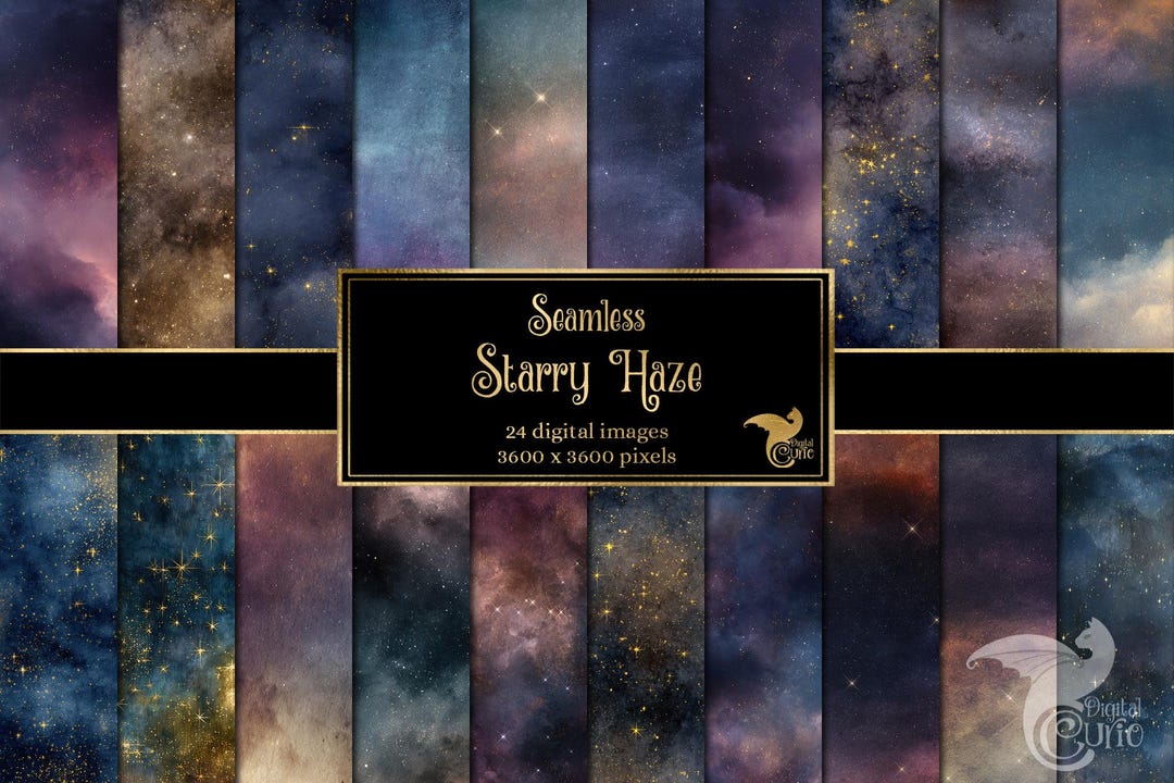 Starry Haze Digital Paper, Galaxy Seamless Texture (digital Download ...