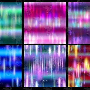 Seamless Party Lights Backgrounds, digital paper in ombre rainbow instant download for commercial use image 3