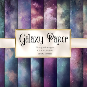 Galaxy Paper Textures, digital paper pack with old vintage paper backgrounds instant download for commercial use