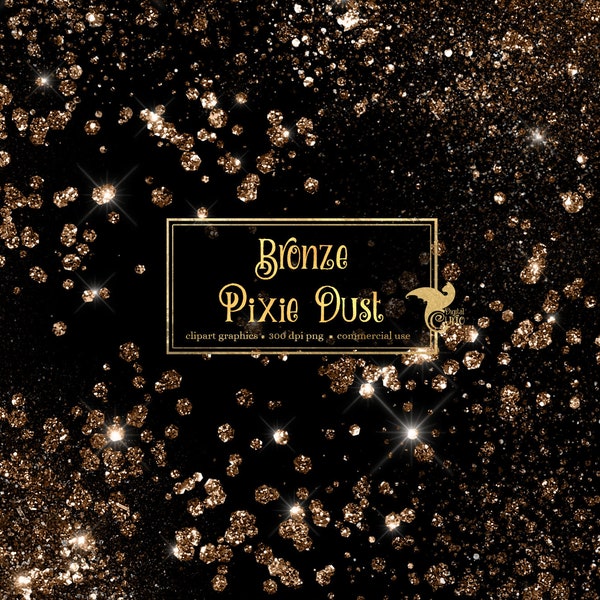 Bronze Pixie Dust Overlays - ultra fine glitter clip art in png format instant download for commercial use