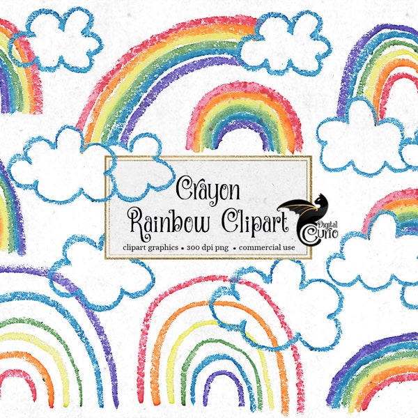 Buntstift Regenbogen Clipart - handgezeichnete PNG doodles in regenbogenfarbener Buntstift Kunst sofortiger download Clip Art für kommerzielle Nutzung