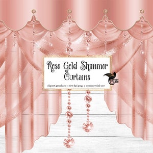 Imágenes Prediseñadas de cortinas de brillo de oro rosa, gráficos de imágenes prediseñadas de telón de fondo de cortina digital, cortinas de escenario, cortinas de teatro, superposiciones de png de cortina