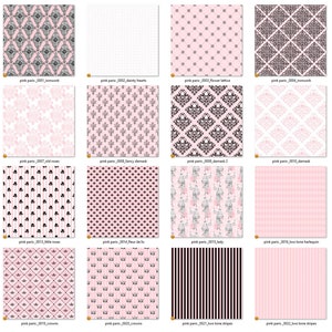 Pink Paris Digital Paper, Seamless Pink French Patterns, With Eiffel ...