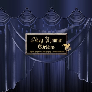 Imágenes Prediseñadas de cortinas de brillo azul marino, gráficos de imágenes prediseñadas de telón de fondo de cortina azul digital, cortinas de escenario, cortinas de teatro, superposiciones de png de cortina