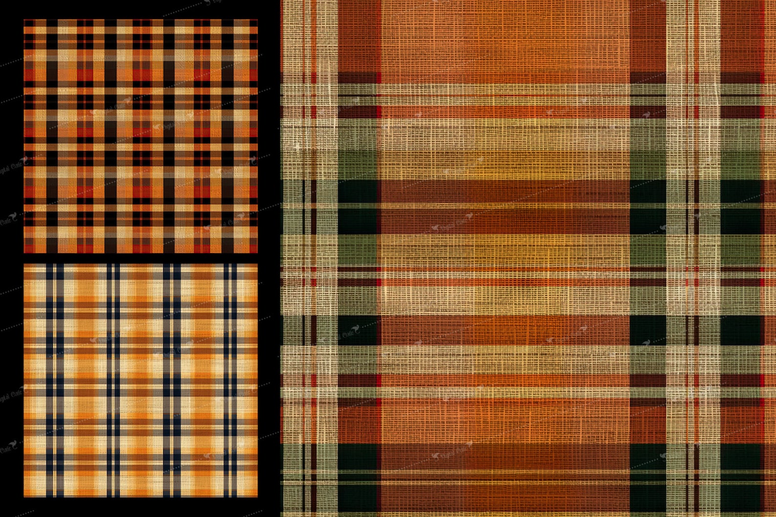 Fall Plaid Linen Digital Paper, Seamless Autumn Textures (digital ...