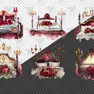Watercolor Romantic Rose Beds Clipart - Valentine Fantasy PNG Format ...