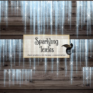 Imágenes prediseñadas de carámbanos brillantes, nieve invernal PNG (descarga digital)