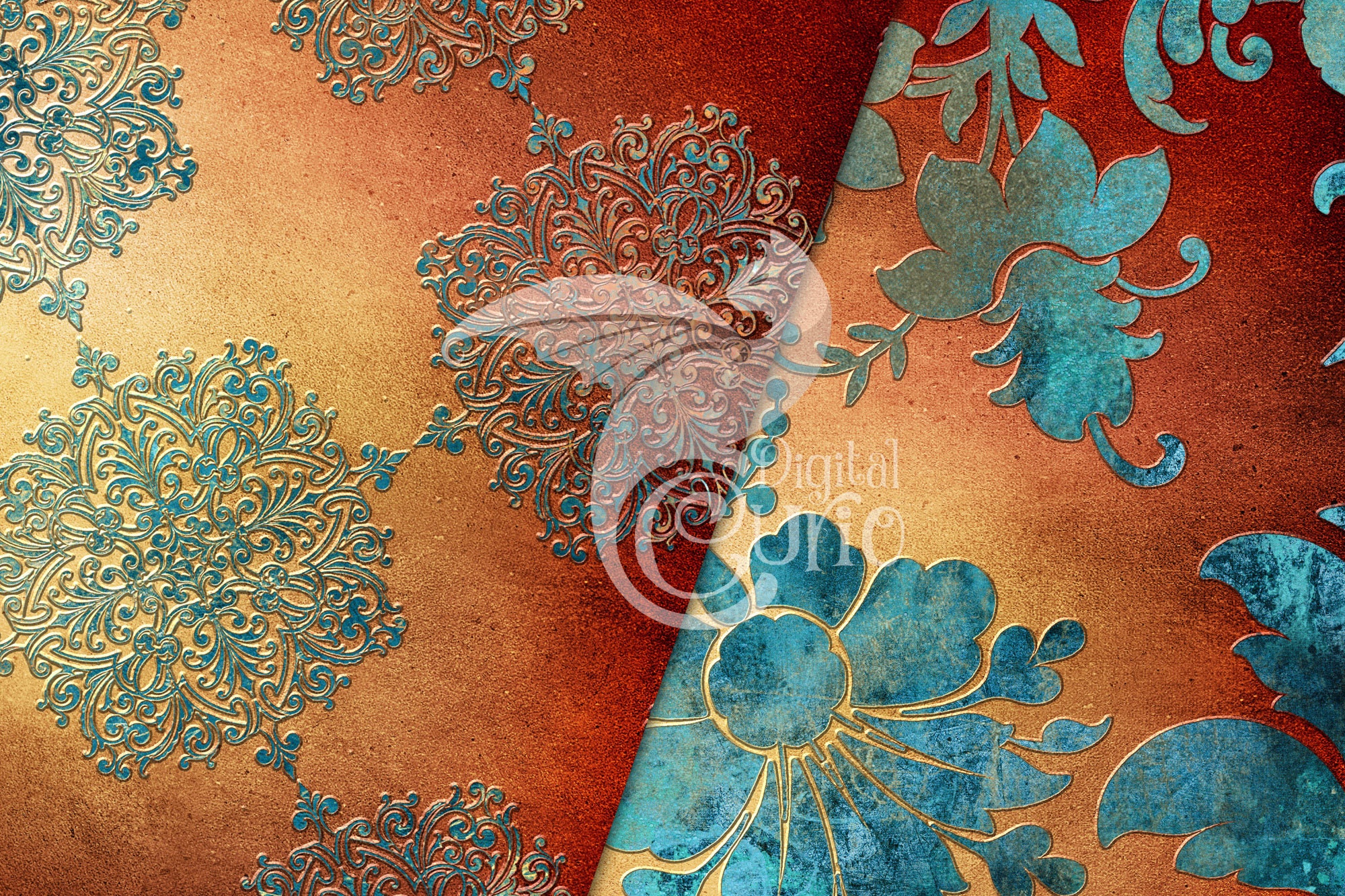 Rust Damask Texture Rust Patina Digital Paper, Damask Texture (digital Download) - Etsy ...