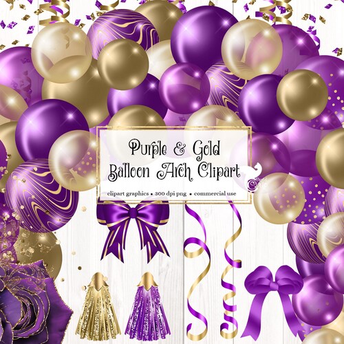 Pink and Purple Balloon Arch Clipart Balloon Png Digital - Etsy