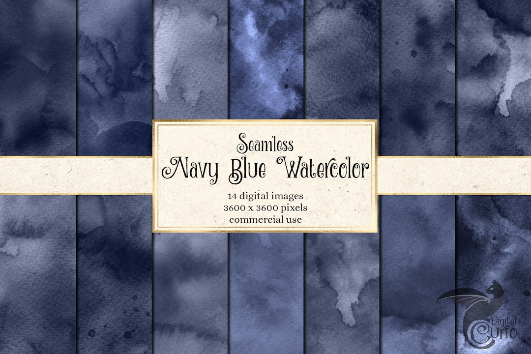 Navy Blue Watercolor Digital Paper - Seamless Watercolor Textures ...